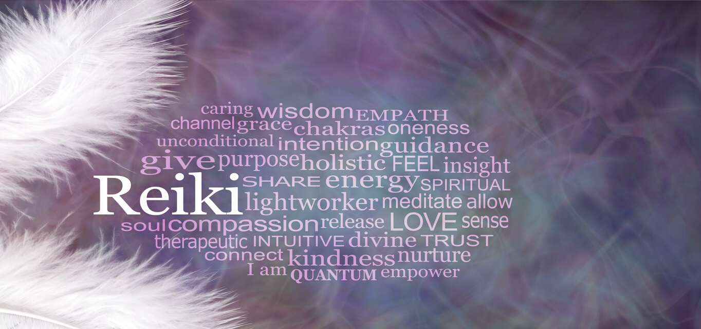 Angelic REIKI Word Cloud Rustic Banner